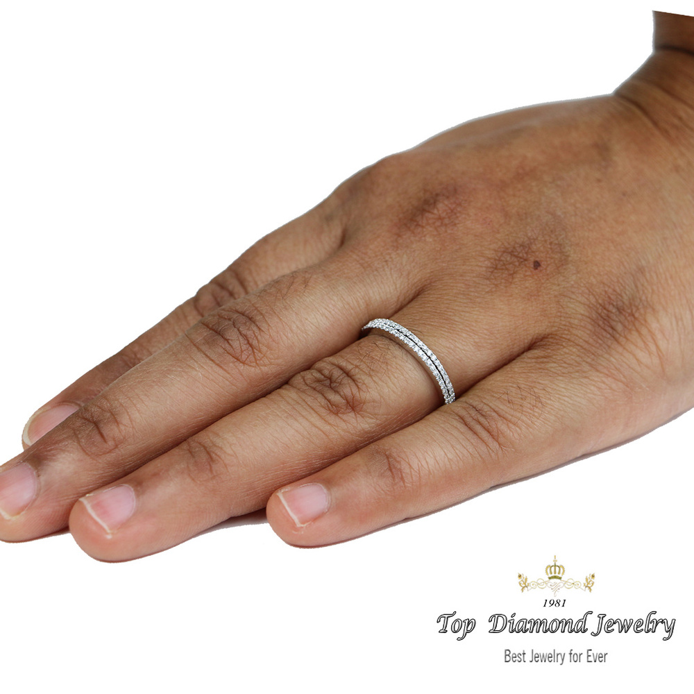 0.24ct 14k WG Diamond Eternity Wedding Ring SZ 5 7 - Picture 4 of 5